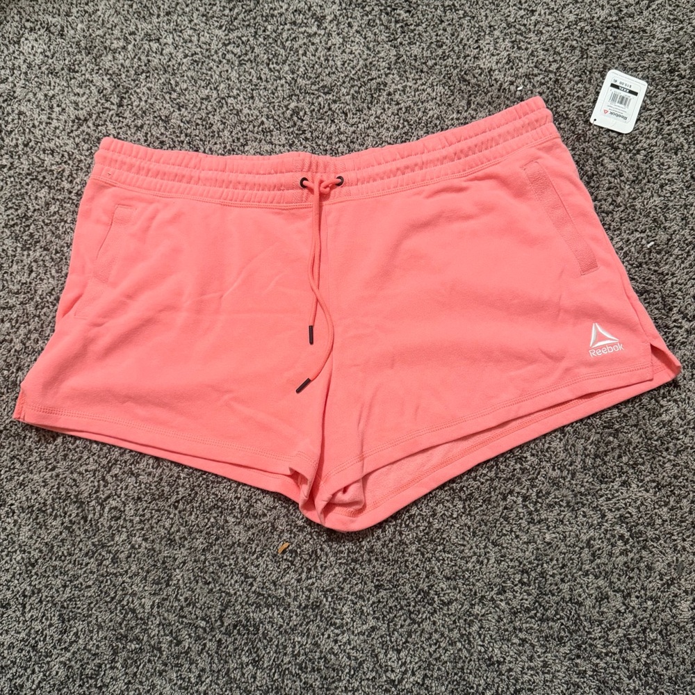 Reebok Relaxed Shorts Womens XXXL Peach pink New Renew French Terry